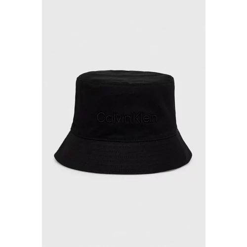 Calvin Klein Dvostrani pamučni šešir boja: crna, pamučni