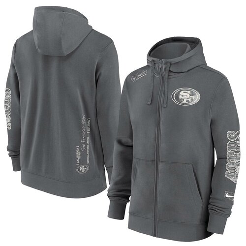 Nike San Francisco 49ers Cotton Full-Zip Fleece Iron Grey jopica s kapuco Cene