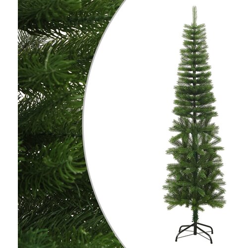 vidaXL Umjetno usko božićno drvce sa stalkom 210 cm PE Cijene