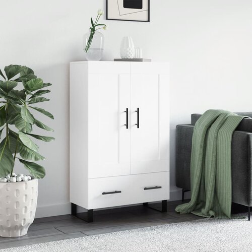 vidaXL Visoka omara bela 69,5x31x115 inženirski les Cene