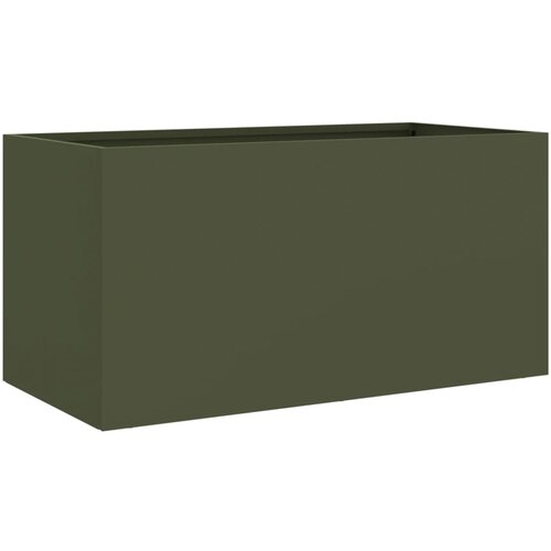 Maison Chic Cvetlično korito - Cvetlični Lonec olivno zeleno 62x30x29 cm jeklo, (21790389) Cene