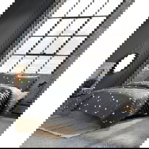  Üçgen - grey greywhite king quilted bedspread set (fr) Cene