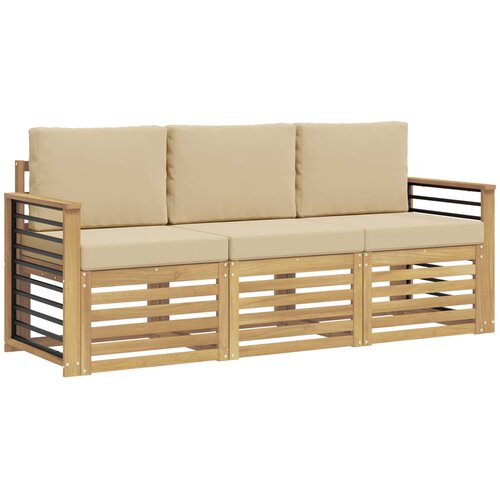  Setovi sofa 3 kom. Bijela i bež Polyester Slike