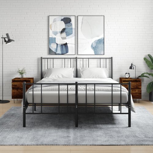 VidaXL Noćni ormarići 2 kom boja hrasta 40x35x50 cm konstruirano drvo Slike
