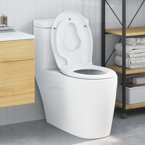 VidaXL Bela Duroplast Standard WC pokrov Okrogli Moderni Slike