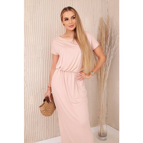 Kesi Women's viscose dress with pockets - powder pink Cene