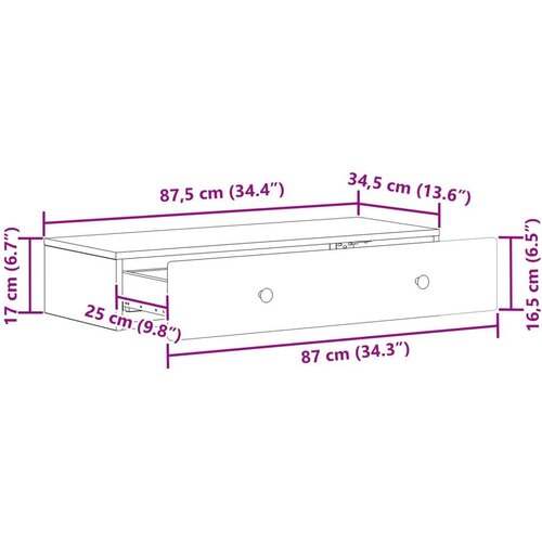 Stolna montirana na zid Dimljeni hrast 87 5 x 34 5 x 17 cm Slike