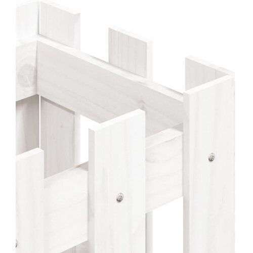  Vrtna sadilica s izgledom ograde bijela 30x30x30 cm od borovine Slike