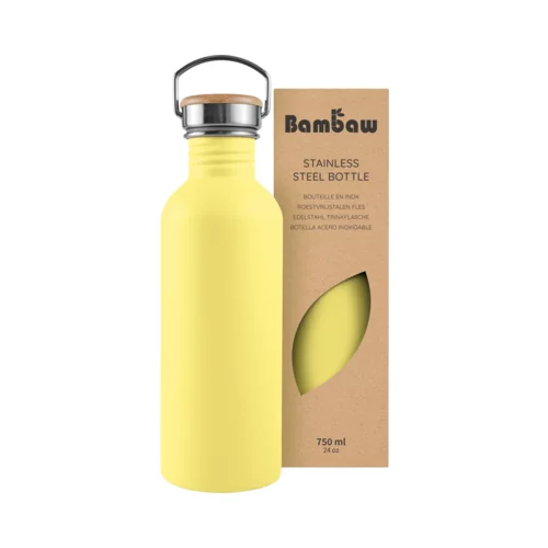 Bambaw Steklenica iz nerjavečega jekla za večkratno uporabo - Yellow Beam