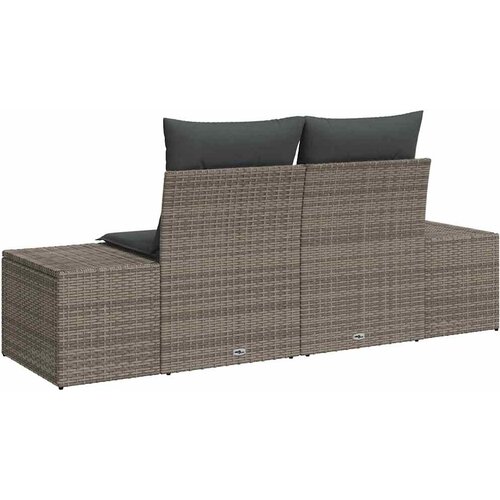  Vrtni kauč s jastukom Siva 184 x 62 x 69 cm poliratan Slike