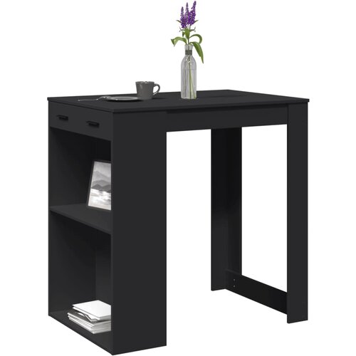 vidaXL Barska miza črna 102x70x103,5 cm inženirski les Cene