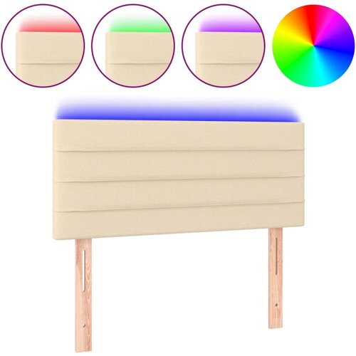 Maison Chic led posteljno vzglavje - vzglavna omarica - nočna omarica krem 90x5x78/88 cm blago, (21706242) Slike