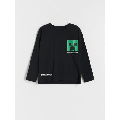 Reserved oversize majica z dolgimi rokavi minecraft - črna Cene