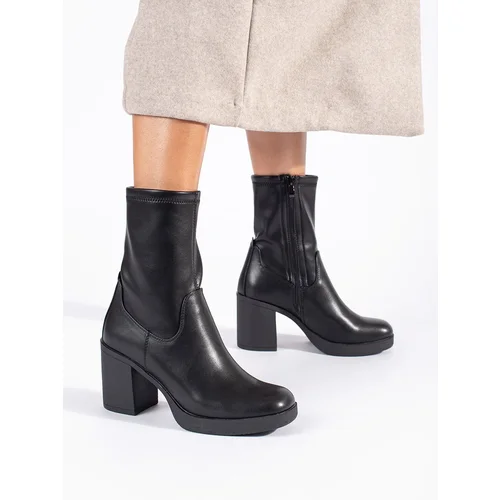 Sergio Leone Women's black ankle boots on a heel