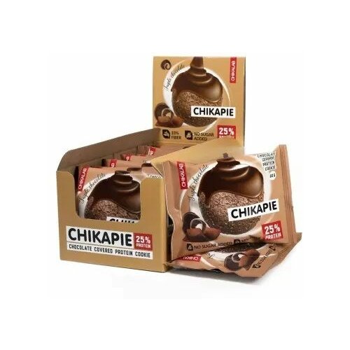 Chikalab - CHIKAPIE Čokoladom preliven proteinski cookie sa punjenjem Triple Choco 60g Slike