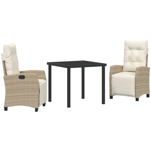 vidaXL Set od 2 Bež PE ratan Dvosjed Podesivi oslonci za noge Cene