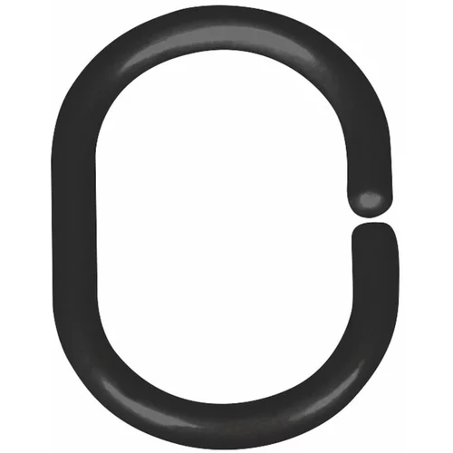 Wenko set s 12 crnih prstena za šipku za tuš zavjesu Shower Hooks