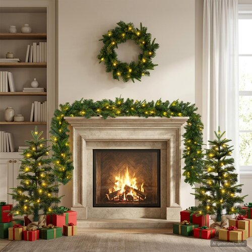 Mini božićno drvce 90 cm 175 LED lampica Topla bijela PVC i PE Cene