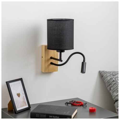  Brilagi - LED zidna lampa NUBILA WOOD 1xE27/25W/230V + LED/3W hrast/crna Cene
