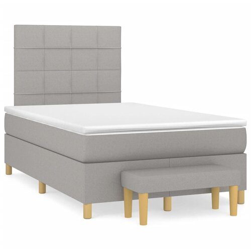 vidaXL Box spring postelja z vzmetnico svetlo siva 120x190 cm blago Cene