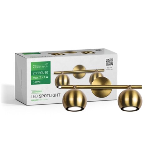 Greentech LED SPOT SVETILJKA GU10 X 2 ZLATNA Slike