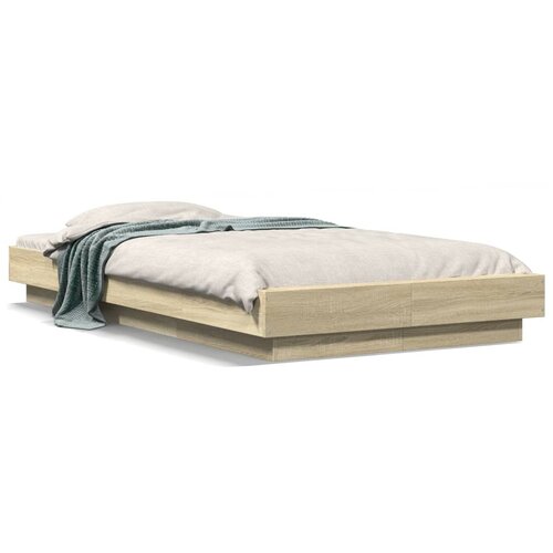 VidaXL Posteljni okvir sonoma hrast 75x190 cm inženirski les Slike