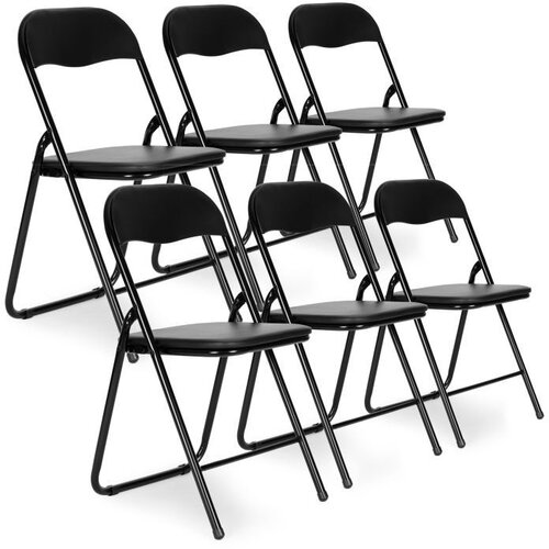 Modern Home set od 6 sklopivih stolica black eco-leather Cene