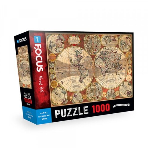 Blue Focus Puzzle 1000 delova Stara mapa sveta Slike