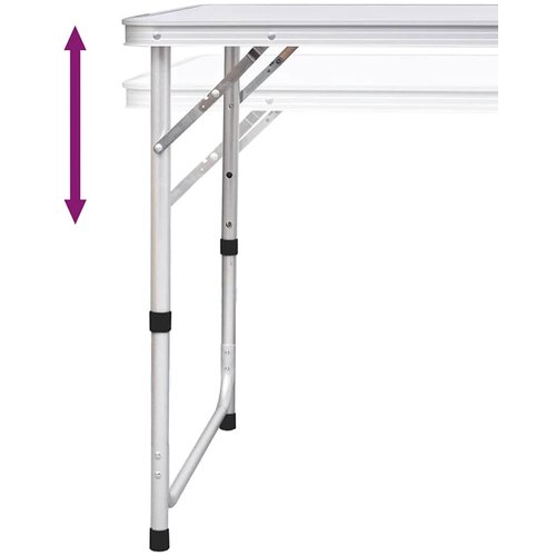  Sklopivi set stola za kampiranje i 6 stolaca podesiva visina 180x60 cm Slike