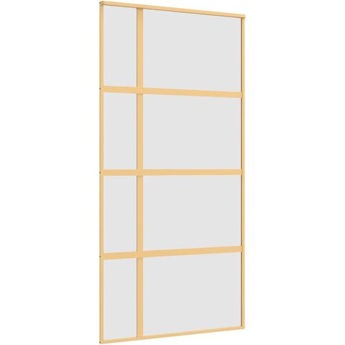 vidaXL Drsna vrata zlata 102,5x205 cm mat ESG steklo in aluminij, (20983339) Cene