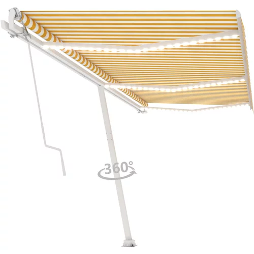 vidaXL Automatska tenda sa senzorom LED 600 x 300 cm žuto-bijela
