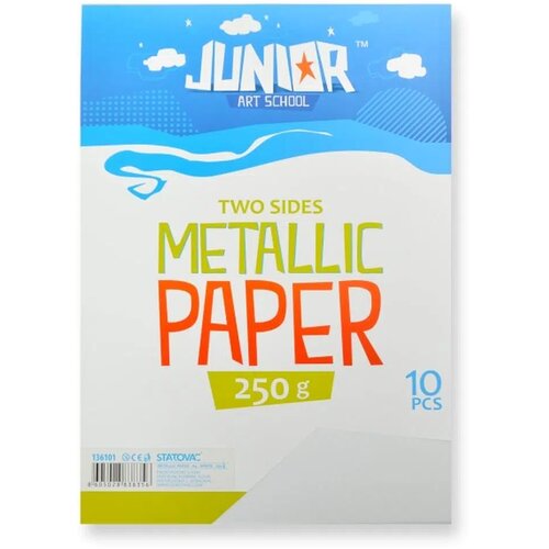 Junior jolly Metallic Paper, papir metalik, A4, 250g, 10K, odaberite nijansu Bela Slike