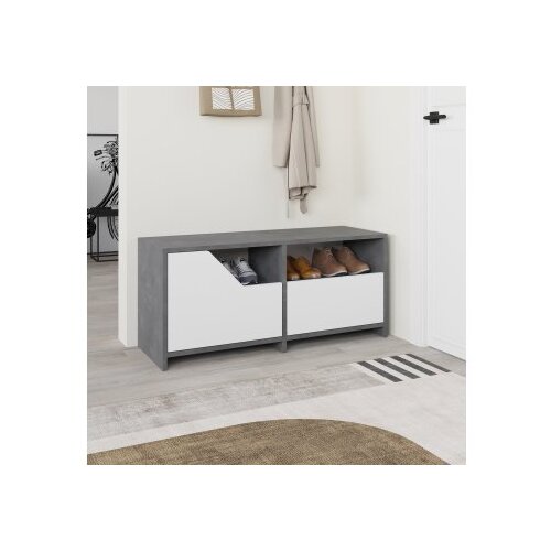 Hanah home Stalak za cipele Sivo-bijela Slike