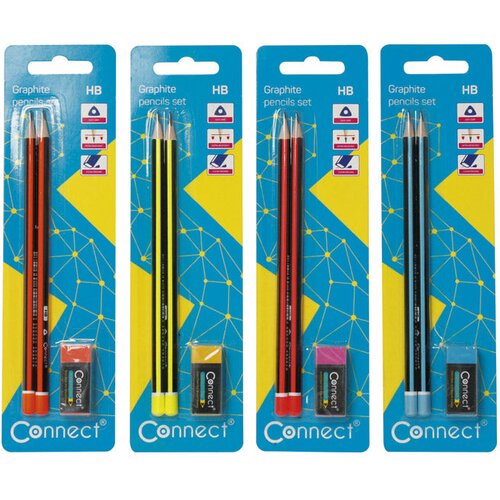 Olovka grafitna HB trokutasta pk2+gumica Connect blister Cijene