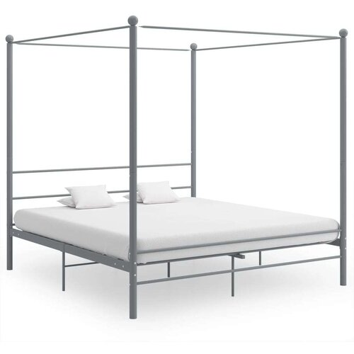  Za krevet s nadstre&amp;scaron;nicom sivi metalni 200 x 200 cm Slike