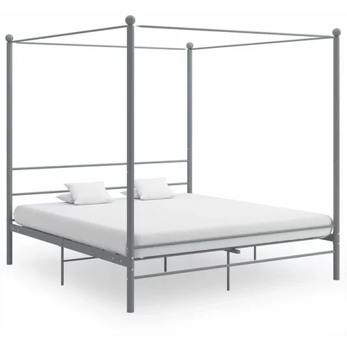  za krevet s nadstrešnicom sivi metalni 200 x 200 cm