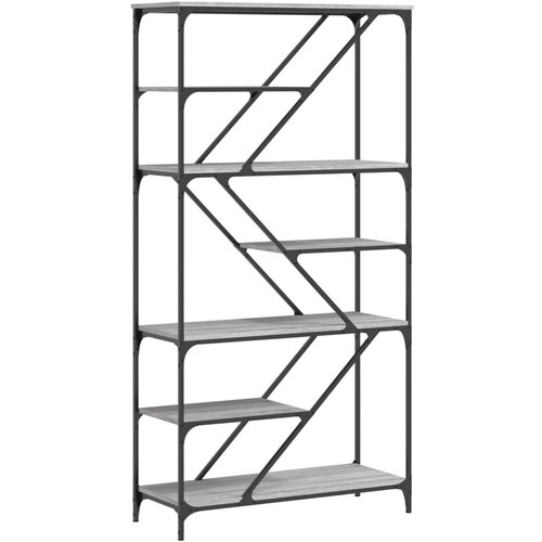 VidaXL Knjižna polica siva sonoma 91x36x176 cm inž. les in jeklo, (20978232) Slike