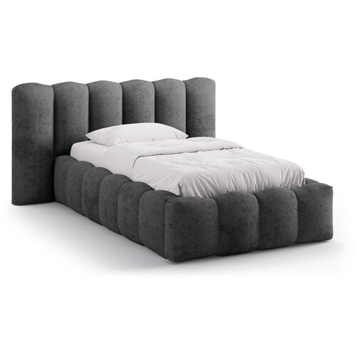 Micadoni Tamno sivi tapecirani krevet s prostorom za odlaganje s podnicom 90x200 cm Lupine &ndash; Cijene