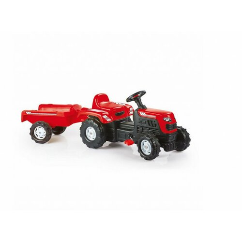 Dolu traktor na pedale sa prikolicom crveni ( 081469 ) Slike