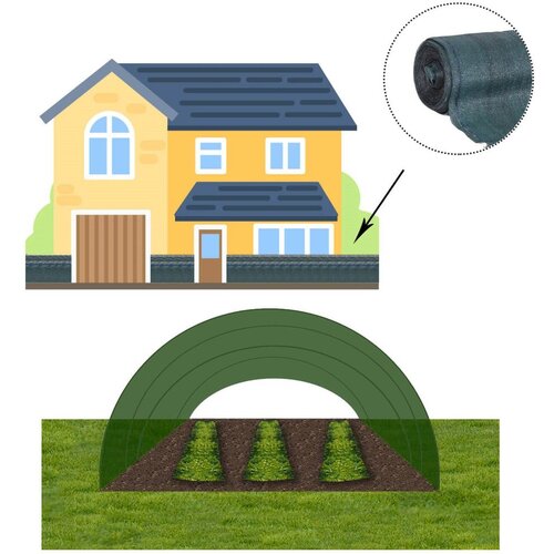  Zelena mreža za sjenilo 185 gsm 1,5 x 25 m 100 vezica Slike