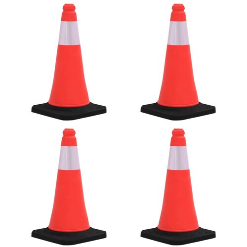 VidaXL Odsevni prometni stožci z močnimi podstavki 4 kosi 50 cm Slike