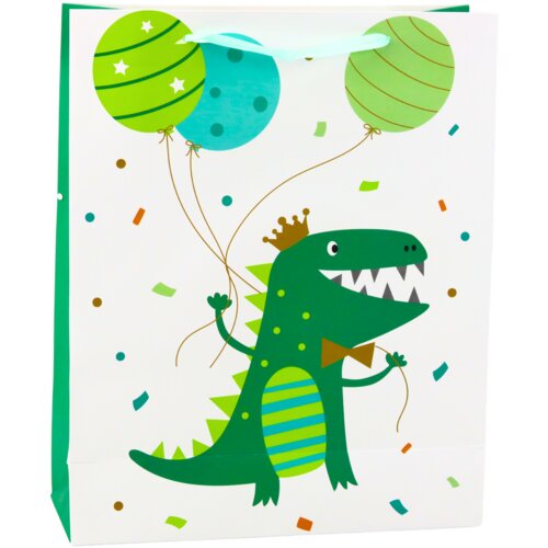 Dinosaurier Geschenktüte mit Luftballons Weiß Grün 32 x 26 x 10cm Cijene