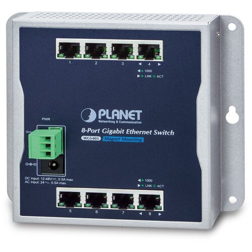 Planet WGS-803 network switch Unmanaged L2 Gigabit Ethernet (10 /100 /1000) Black Cene
