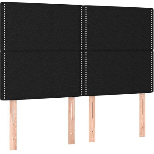  Krevet box spring s madracem LED crni 140x200 cm od tkanine Slike