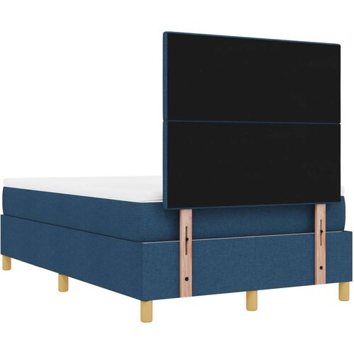 Box Spring Krevet s Madracem i Klupom Plava 120x200 cm Tkanina Slike