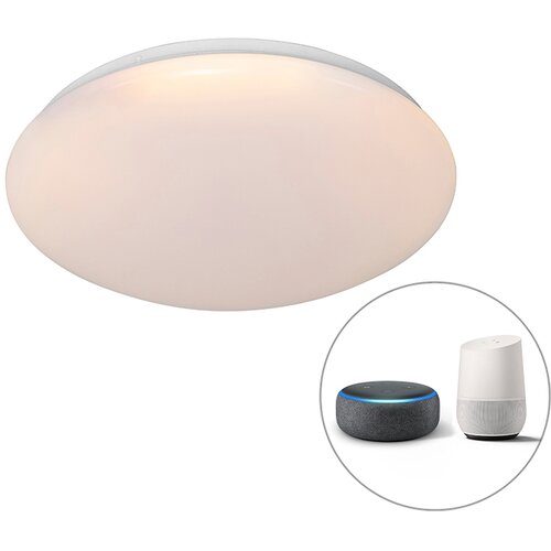 QAZQA Pametna moderna stropna svetilka bela 38 cm z LED in RGB - Iene Cene