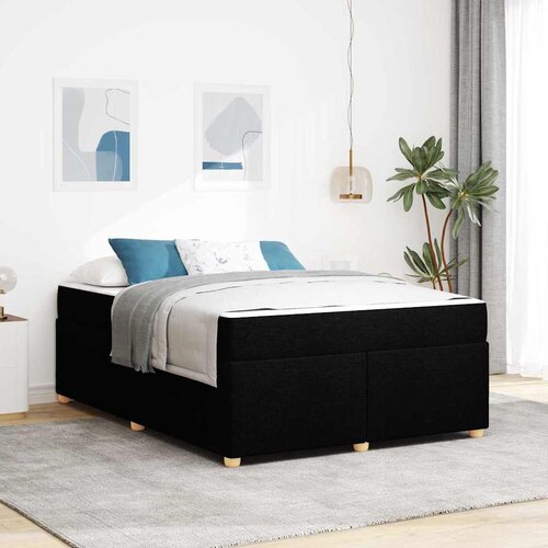 VidaXL Posteljni okvir z vzmetnico Drugo Črna 160 x 200 cm blago Slike