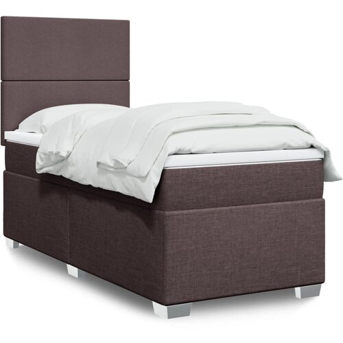 The Living Store Box spring postelja z vzmetnico temno rjava 80x200 cm blago - Box Spring Postelja, (21517063) Cene