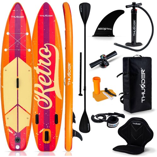 THUNDER Napihljiva SUP deska 320 &times; 75 &times; 15 cm &ndash; set z veslom, sedežem, torbo in pumpko &reg; RETRO, (5000091249) Cene