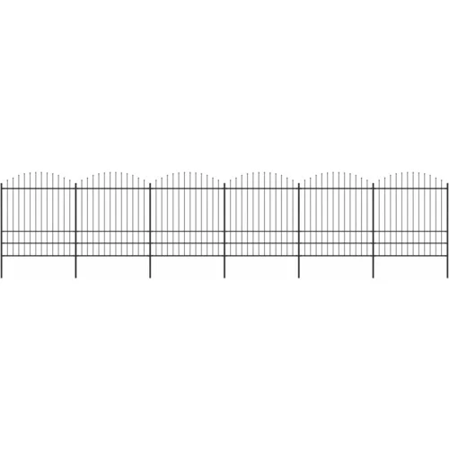  ograda s ukrasnim kopljima (1,75-2) x 10,2 m čelična crna